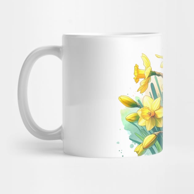 Daffodil Delight Spring Bloom Illustration by GracePaigePlaza